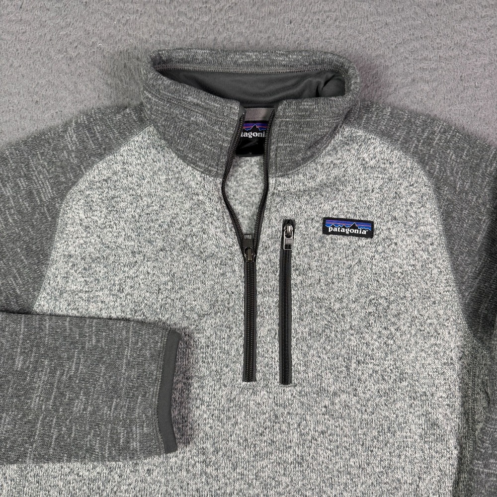 Patagonia Better Sweater 1/4 Zip Fleece Jacket Mens S Gray Two Tone 25523